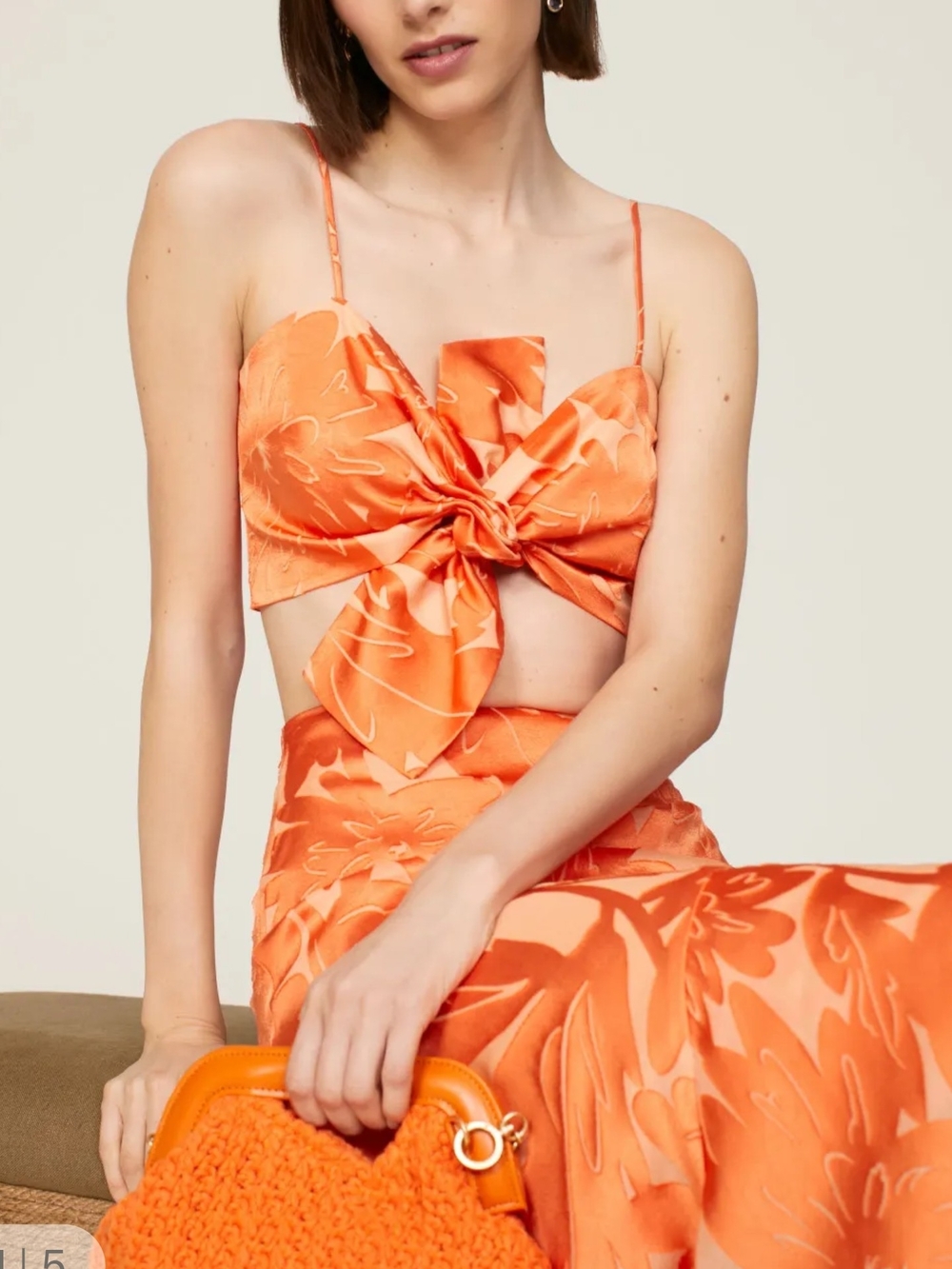 Charlotte Floral Twisted Crop Top By Ramy BROOK